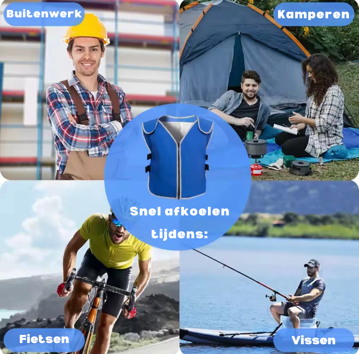 Koelvest - Ademend - Inclusief 24 Ice-packs