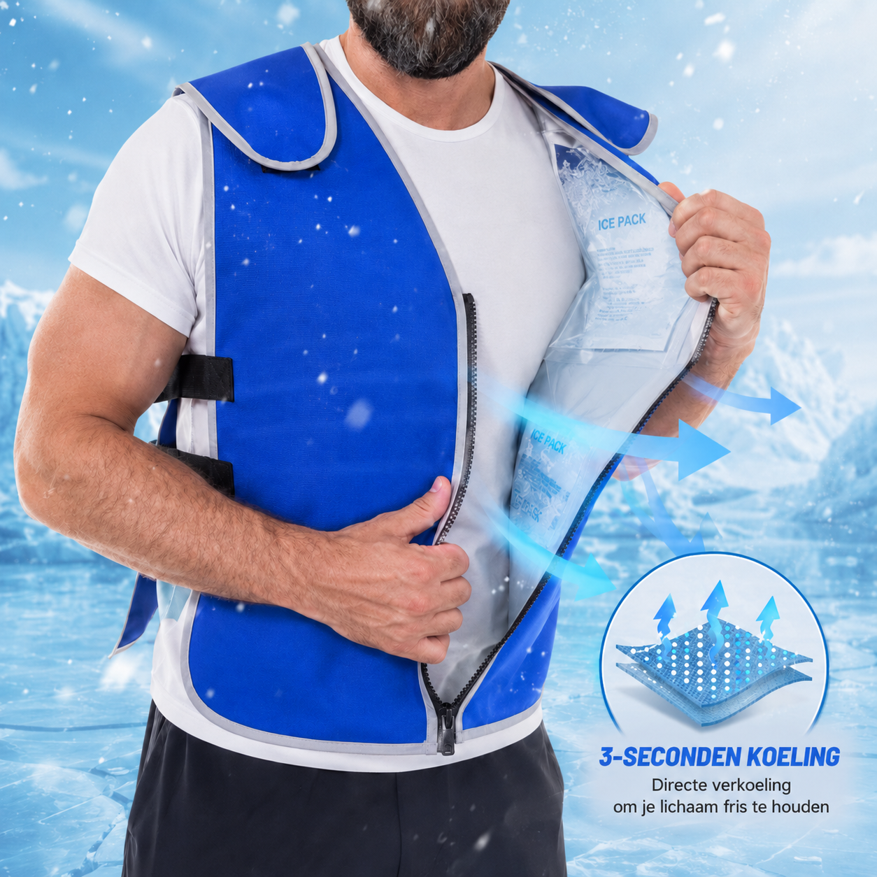 Koelvest - Ademend - Inclusief 24 Ice-packs