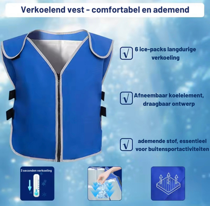 Koelvest - Ademend - Inclusief 24 Ice-packs
