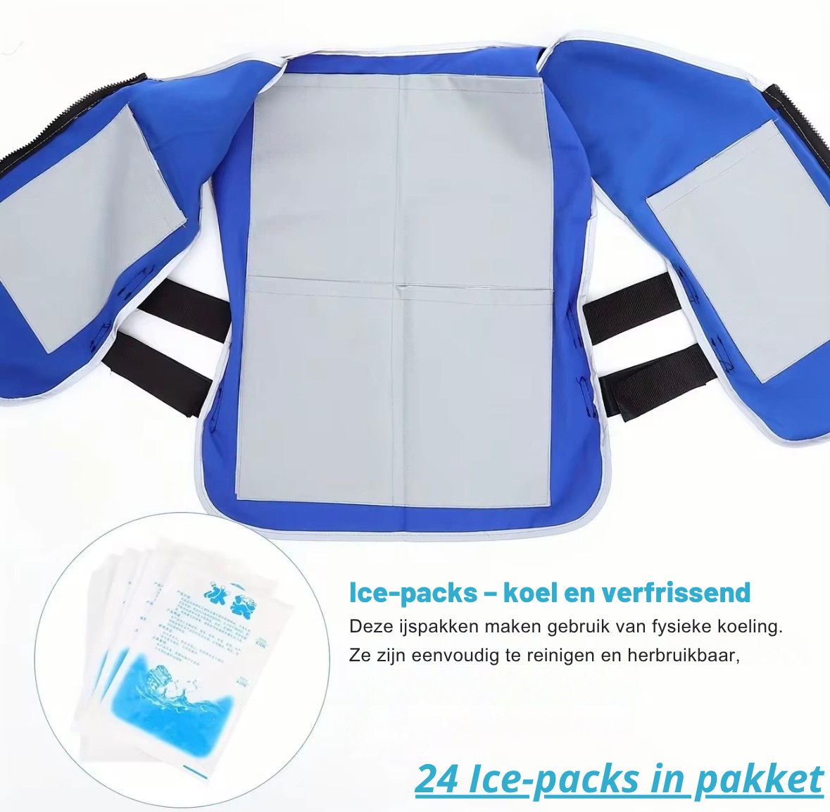 Koelvest - Ademend - Inclusief 24 Ice-packs