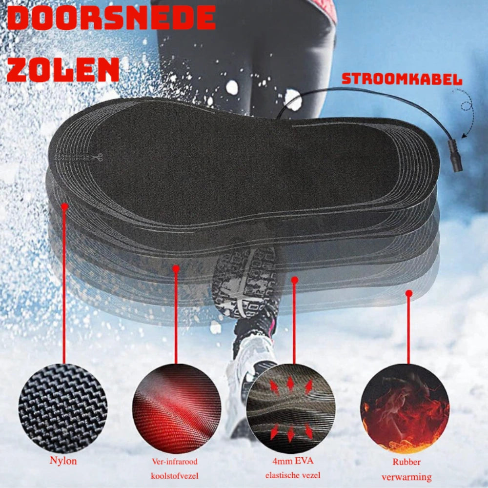 comfortabele elektrische inlegzolen met voor koude dagen.