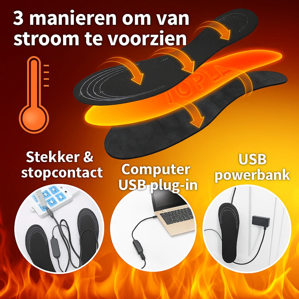 comfortabele thermische inlegzolen voor warme voeten in de winter.